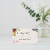 Waterverf Tropische Trouwdouche Gift Registry Informatiekaartje (Staand voorkant)