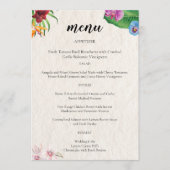 Waterverf Tropische Trouwtafel Menu (Voorkant)