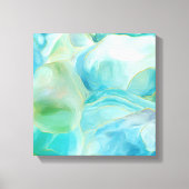 Waterverf Tropische Turquoise Abstracte edelsteen Canvas Afdruk (Voorkant)
