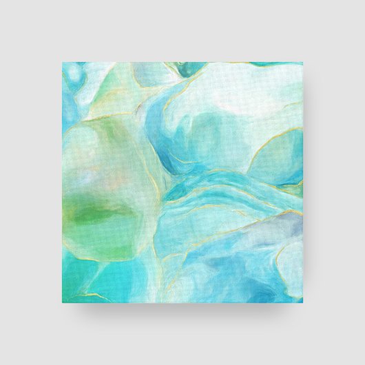 Waterverf Tropische Turquoise Abstracte edelsteen Canvas Afdruk