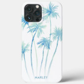 Waterverf Tropische Turquoise Palm Trees Case-Mate iPhone Case (Achterkant)