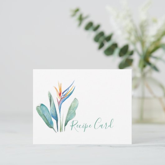 Waterverf Tropische ventilatorkaart Feestdagenkaart (Staand voorkant)