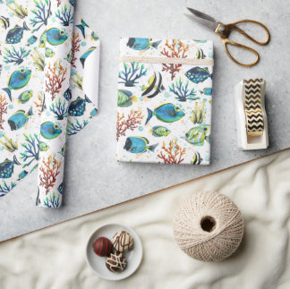 Waterverf Tropische vis Cadeaupapier