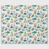 Waterverf Tropische vis Cadeaupapier (Vlak)