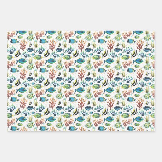 Waterverf Tropische vis Inpakpapier Vel (Voorkant 2)