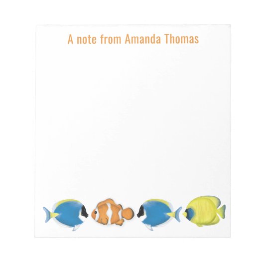 Waterverf Tropische vis op maat Notitieblok (Voorkant)