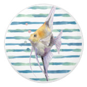 WATERVERF TROPISCHE VIS, VACATIE BINNEN HUIS KERAMISCHE KNOP (Voorkant)