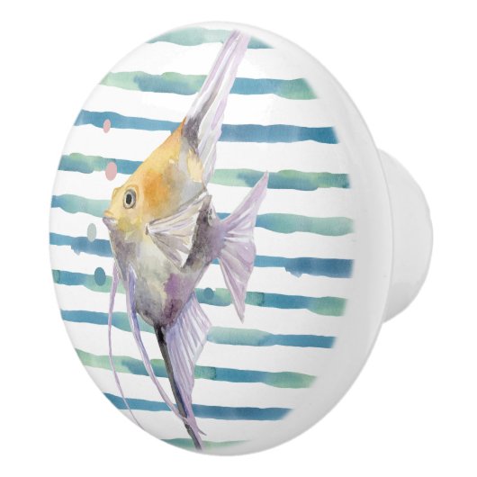 WATERVERF TROPISCHE VIS, VACATIE BINNEN HUIS KERAMISCHE KNOP (Rechts)