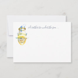 Waterverf Tropische visbriefkaart Notitiekaartje