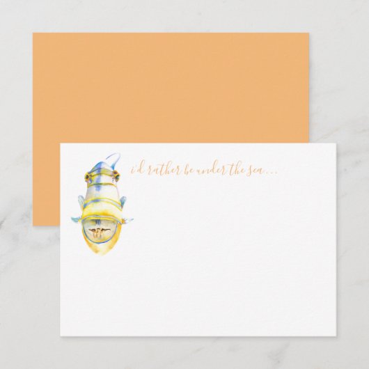 Waterverf Tropische visbriefkaart Notitiekaartje (Voorkant / Achterkant)