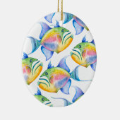 Waterverf tropische viskersen keramisch ornament (Rechts)