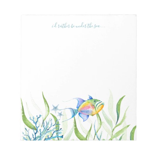 Waterverf Tropische visproducten — Speciaal papier Notitieblok (Voorkant)