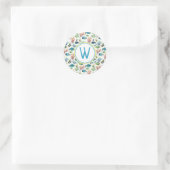 Waterverf tropische vissen monogram ronde sticker (Tas)