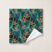 Waterverf Tropische vogel schilderen van het parad Bad Handdoek (Wasdoekje)