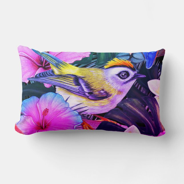 Waterverf Tropische vogelpest - Pillow Kussen (Voorkant)