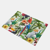 Waterverf tropische vogels en bladpatroon deurmat (Schuin)