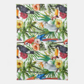 Waterverf tropische vogels en bladpatroon theedoek (Verticaal)
