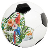Waterverf tropische vogels en bladpatroon voetbal (Drie kwart)