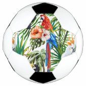 Waterverf tropische vogels en bladpatroon voetbal (Voorkant)