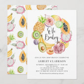 Waterverf Tropische vruchten Baby shower Brunch Kaart (Voorkant / Achterkant)