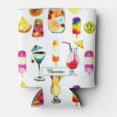 Waterverf Tropische vruchten, zoethout, cocktail Blikjeskoeler (Voorkant)