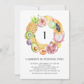 Waterverf Tropische vruchten zomer eerste verjaard Kaart (Voorkant)