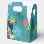 Waterverf Tropische w/Toucan Wedding V2 Blauwgroen Bedankdoosjes (Geopend)