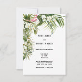 Waterverf tropische witte orchidee bloemenbruiloft kaart (Voorkant)