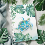 Waterverf Tropische Zee Turtle Planner<br><div class="desc">Kustplanner kenmerkt mijn oorspronkelijke waterverf zee flamingo en monstera palmbladeren in de tropische groene tinten. Ideaal voor het plannen van de dagen van de week of voor het maken van je trouwplannen. Maak ook een geweldige Moederdag Gift om meer maandelijkse en wekelijkse planners te zien van Victoria Rigali design bezoek...</div>