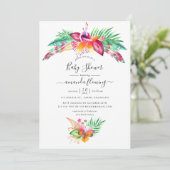 Waterverf Tropische zomervakantie Baby shower Kaart (Staand voorkant)