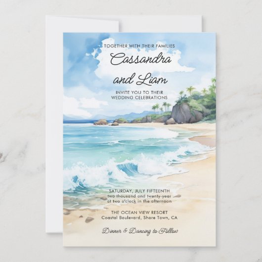 Waterverf Tropische zomervakantie Kaart (Voorkant)