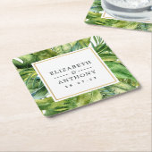 Waterverf Tropische zomervakantie Kartonnen Onderzetters (Schuin)