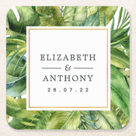 Waterverf Tropische zomervakantie Kartonnen Onderzetters