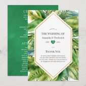 Waterverf Tropische zomervakantie Programmakaart (Voorkant / Achterkant)