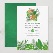 Waterverf Tropische zomervakantie Save The Date (Voorkant / Achterkant)