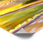 Waterverf Tropische zonnestralen Poster (Hoek)