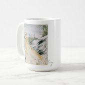 Waterverf Trots Golden Retriever Dog Personalisere Koffiemok (Voorkant links)