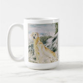 Waterverf Trots Golden Retriever Dog Personalisere Koffiemok (Links)