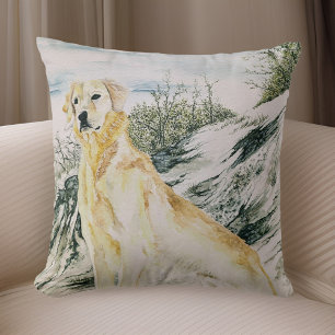 Waterverf Trots Gouden Retriever Hond Kussen