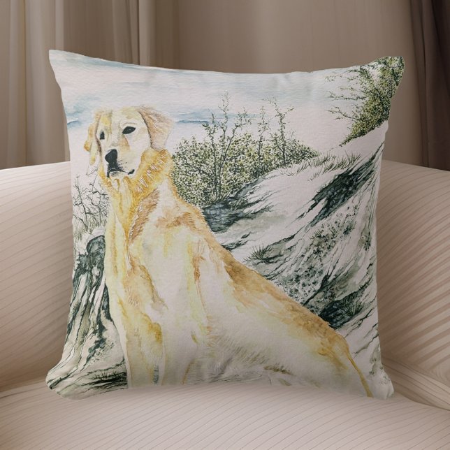 Waterverf Trots Gouden Retriever Hond Kussen (Creator heeft geüpload)