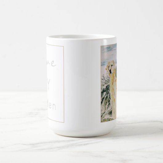 Waterverf Trotse Golden Retriever Dog Koffiemok (Center)