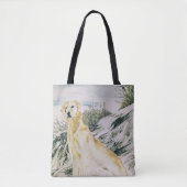 Waterverf Trotse Golden Retriever Dog Tote Bag (Voorkant)