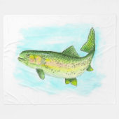Waterverf Trout Fleece Blanket (Voorkant (Horizontaal))