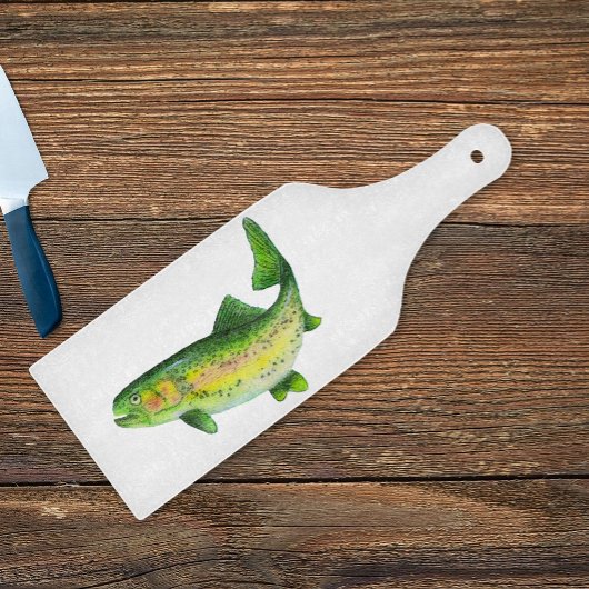 Waterverf Trout Paddle Snijplank