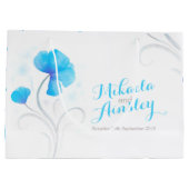 Waterverf trouwbruid werpt blauwe naam cadeautas o (Achterkant)