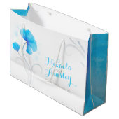 Waterverf trouwbruid werpt blauwe naam cadeautas o (Voorkant Gekanteld)