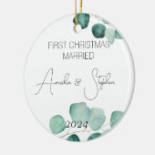 Waterverf trouwde voor het eerst met Eucalyptus Keramisch Ornament (Links)