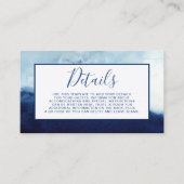 Waterverf Trouwdetails Kaart Navy Blue QR Code (Voorkant)