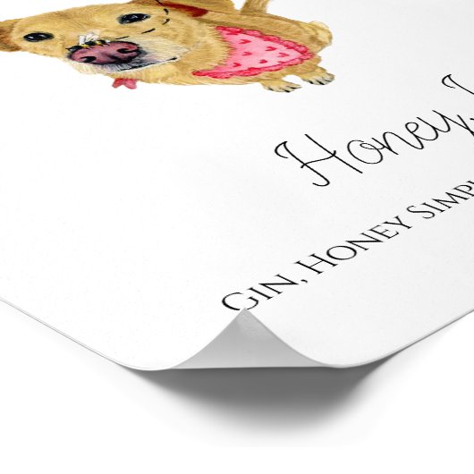 Waterverf Trouwhandtekening Cocktail Sign- Lab Poster (Hoek)