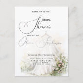 Waterverf Trouwjurk & Blush Garden Bridal Informatiekaartje (Voorkant)